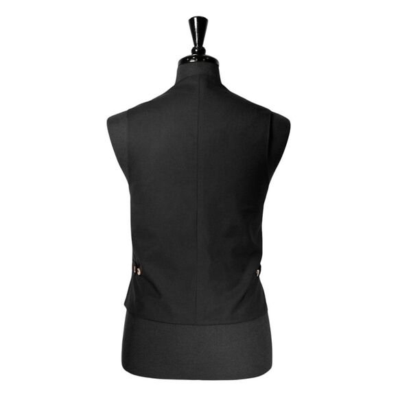 Mens 42R Wool Vest Black Yellow Windowpane Check Plaid Waistcoat Formal Wedding - Picture 2 of 10